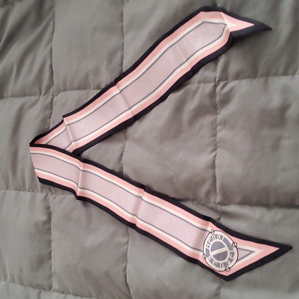Henri Bendel Monogram Skinny  Twilly- 100% Silk 34" x 4"
